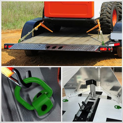 Nilight 4 PCS 1/2" D Ring Tie Down Anchor Bolts on Trailer | Heavy Duty Rings with Screws Bolts on Trailer Truck Bed Cargo 12000 Lbs Break Strength Hook Green - color: Dark Green