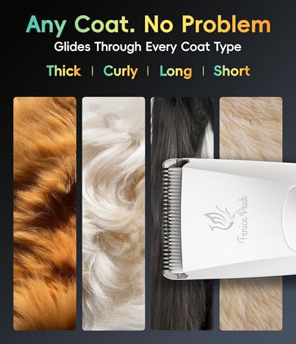 Dog Grooming Clippers for Thick Heavy Coats 3 Speeds Low Noise Pet Grooming Kit Cat Eletric Clipper with 10FC Ceramic & Stainless Steel Blade - color: White, size: Clipper