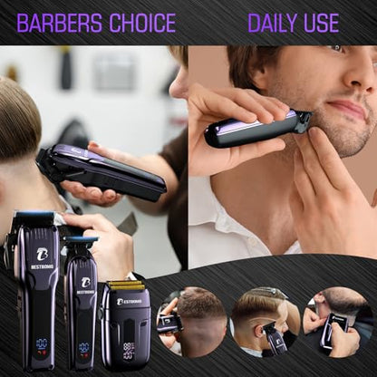 BESTBOMG® Hair Clippers for Men, Clipper, Trimmer & Shaver Set, BS-808C - color: Blue