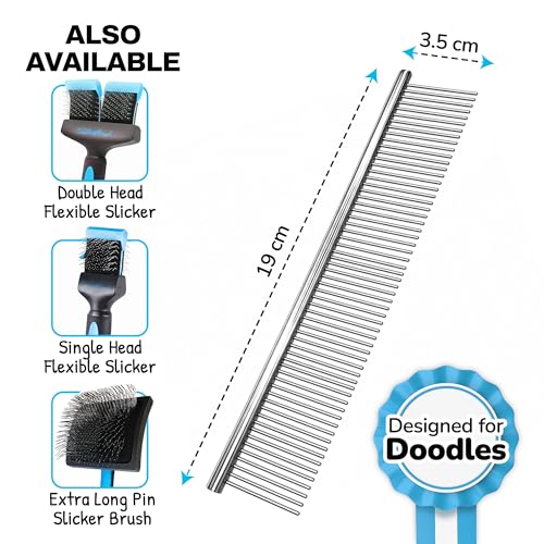 The Doodle Brush Metal Dog Combs for Grooming Matting, Finishing Comb