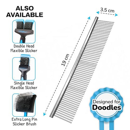 The Doodle Brush Metal Dog Combs for Grooming Matting, Finishing Comb
