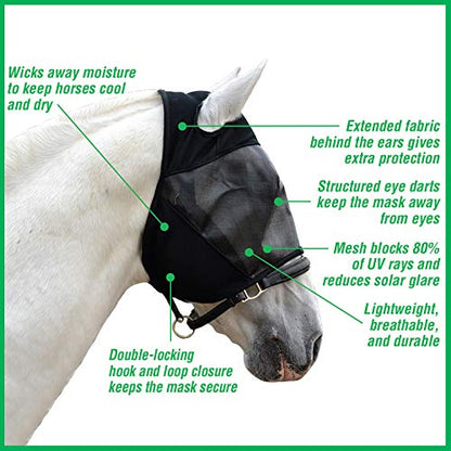 Absorbine UltraShield Fly Mask, Horse Size No Ears