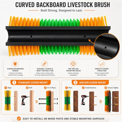Livestock Scratching Brush, Curved Animal Scratcher for Goats and Sheep - color: Slim waist 1pcs
