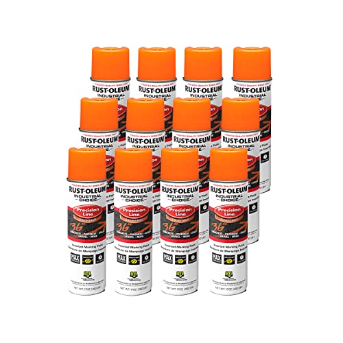 Rust-Oleum Inverted Marking Spray, Solvent-Based, APWA Orange - color: APWA Orange, size: 17 Ounce (Pack of 12)