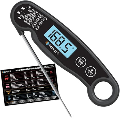 Meat Thermometer | Ultra-Fast & Waterproof | Bright Backlight & Food Grade Probe | Auto Shut-Off | Includes Meat Temperature Chart | Perfect for Kitchen & Grilling