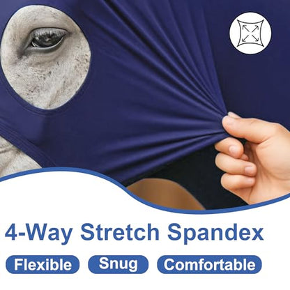 Horse Slinky Hood with Zipper, Stretchy Sleazy Hood Navy M - color: Navy, size: Medium