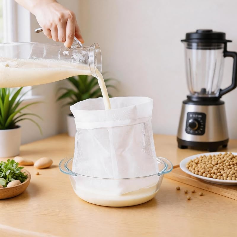 2 Pack Food Grade Soy Milk Filter Bags, 200 Micron Fine Mesh Bag Food Strainer for Nut Milk and Cold Brew