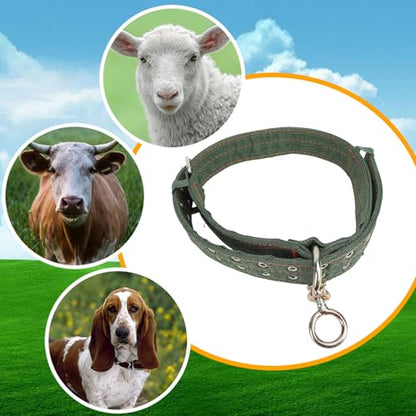 Adjustable 4-Layer Nylon Cow Collar with 2-Rows Metal Buckle