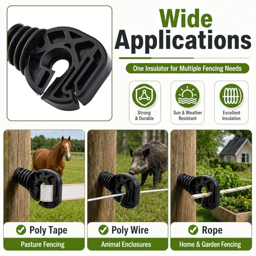 Tandefio 25 Pcs Electric Fence Wire Insulator Stand off Screw in Insulator