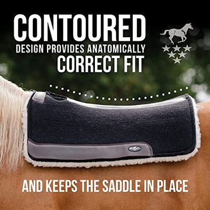 Professional's Choice 100% Steam-Pressed Saddle Pad | Wither Relief and Helps to Protect Against Pressure Points | Soft Fleece Bottom | 28" x 30" pad Size | 1 1/4" Felt | Tan