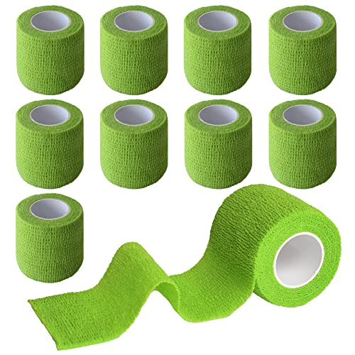 2 Inches Self Adhesive Bandage Wrap, 9 Pack, Grass Green - color: Grass Green, size: 2 Inch