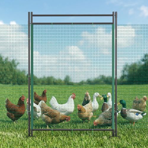 DoCred Non Electric Fence Gate, 31.5" W x 45.7" H Poultry Fence Mesh Door - size: 31.5" W x 45.7" H
