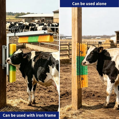 Livestock Scratch Brush Animal Back Scratching Brush for Cow - color: Yellow-Green, size: 2pcs