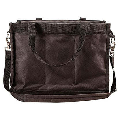 Dura-Tech 6 Square Grooming Tote | 600D Poly Fabric | 6 PVC Divided Pockets | Easy Carry with Adjustable Strap