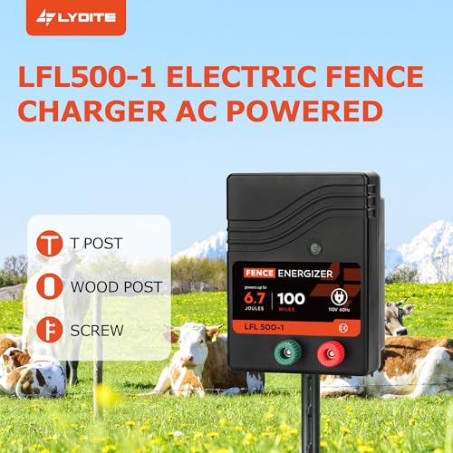 Electric Fence Charger, Electric Fence Energizer 6.7 Joule Ac Powered - size: LFL500-1