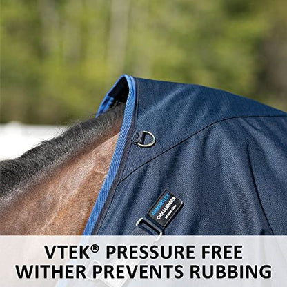 Challenger II VTEK Adjusta-Fit Bellyband Horse Blanket | Wither Relief | Waterproof Horse Blanket | Winter Protection | Winter Horse Blanket - size: 68, style: Sheet (no insulation)