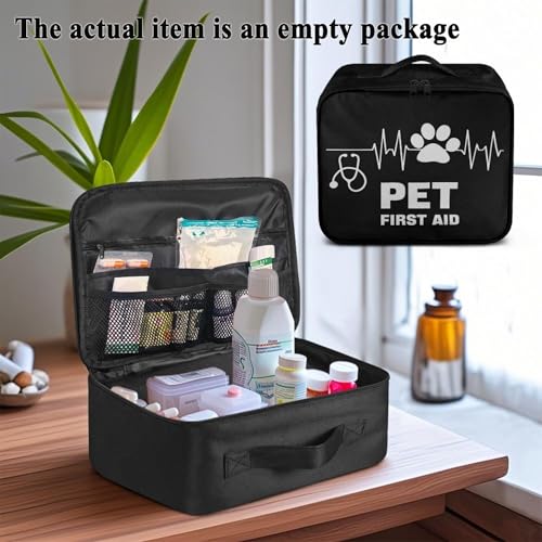 Pet First Aid Bag Empty Travel Rescue Pouch Medical Bags First Responder Storage Compact Medicine Bag for Car Home Office Kitchen Outdoor - color: Pet