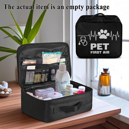 Pet First Aid Bag Empty Travel Rescue Pouch Medical Bags First Responder Storage Compact Medicine Bag for Car Home Office Kitchen Outdoor - color: Pet