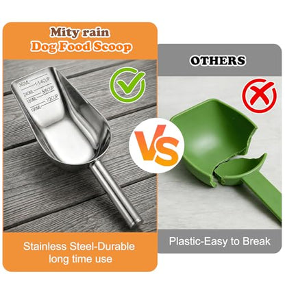 Dog Food Scoop Stainless Steel with Long Handle, Precise Measuring Cups - size: 1.5CUP