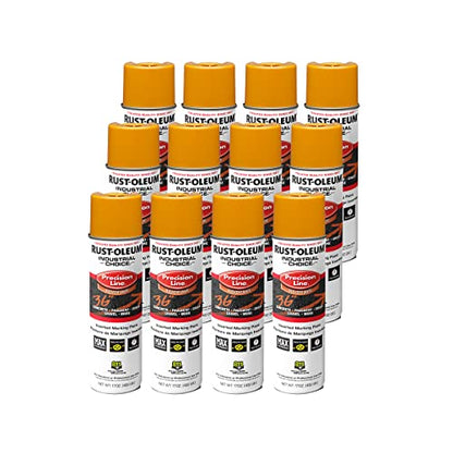 Rust-Oleum Inverted Marking Spray, Solvent-Based, Caution Yellow - color: Caution Yellow, size: 17 Ounce (Pack of 12)