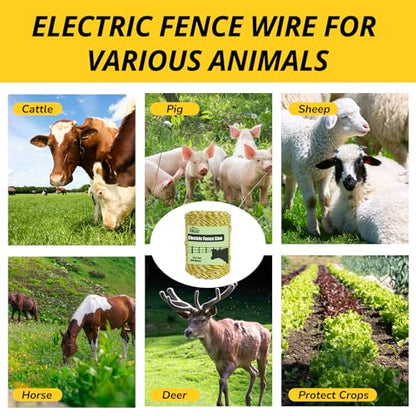 RIOOP Electric Fence Wire Polywire 1312 Feet/400 Meters - size: 1312 Feet/400 Meters