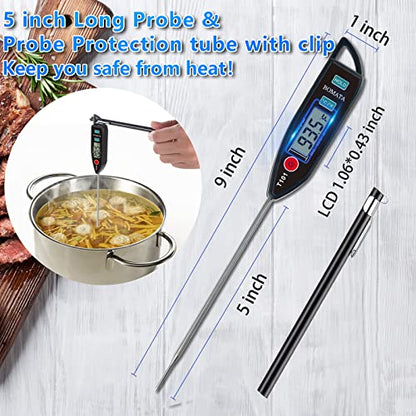 BOMATA Digital Water Thermometer for Liquid, Meat, Cooking, IPX7 Waterproof - color: Black