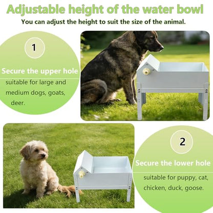 Automatic Dog Water Bowl Dispenser 6.5 Liter Self Refilling Water Bowl for Cat Dog Poultry Auto Fill Waterer with Float Valve Outdoor Indoor Pet Drinking Trough Fit GHT 3/4" Faucet