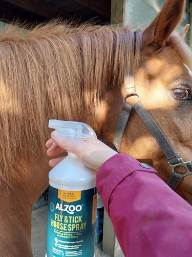 ALZOO Natural Fly and Tick Horse Spray, Helps Repel Mosquitoes, Horseflies & Ticks, Plant-Based Active Ingredients, 32 Fl. Oz. Spray Bottle (Pack of 2) - size: 32 Fl Oz (Pack of 2)