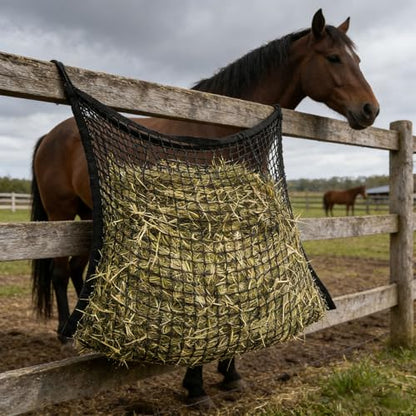 2 Pcs Feed Hay Net Slow Feed Hay Bags for Horses Horse Feeding Supplies for Goats Sheep, 61.4x39.37inch - size: 61.4x39.37inch