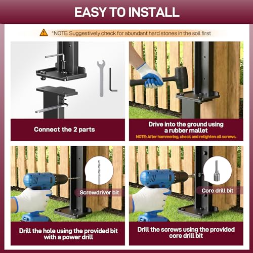 Goovilla Fence Post Repair Kit for Broken/Leaning/Tilted/Degraded Wood,2Pcs