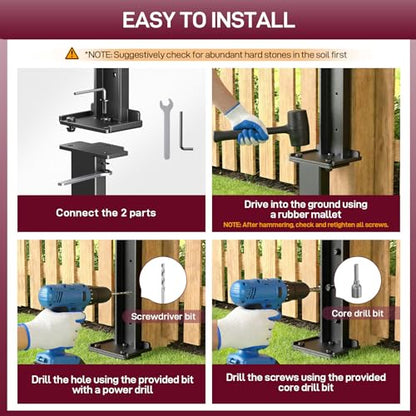 Goovilla Fence Post Repair Kit for Broken/Leaning/Tilted/Degraded Wood,2Pcs