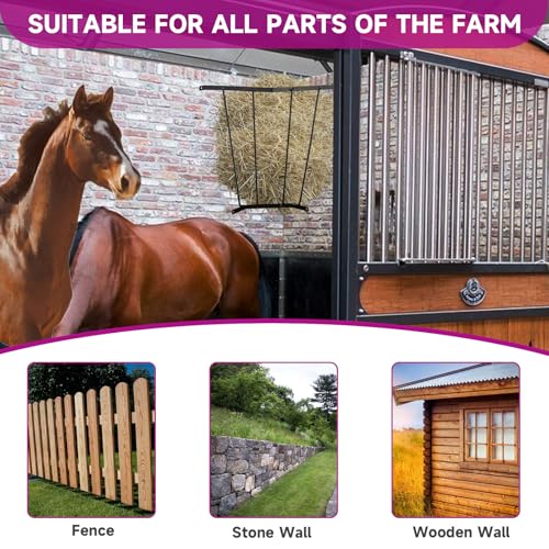 Corner Hay Rack, Wall Mounted 23.3 x 13.2 x 21.7In Hay Rack for Farm Indoor and Outdoor Use, Carbon Steel Hay Feeder Blanket Holder for Horses and Goats