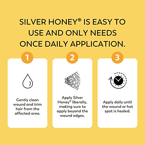 Silver Honey Hot Spot & Wound Care Pet First Aid Spray Gel, 8 fl oz | Manuka Honey, MicroSilver BG, Dog, Cat, Small Animal, Rapid Healing, Treat At Home, Touch-Free Application, Antibiotic-Free