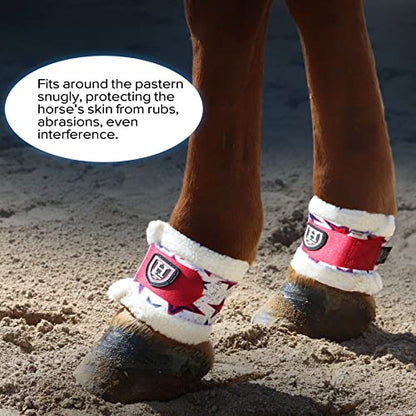 Harrison Howard Essential Premium Horse Pastern Wraps with Berber Fleece Lining Shock Absorbing Unhindered Movements, Sold in Pairs - color: Star