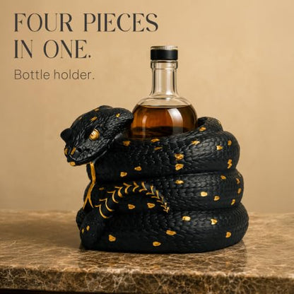 Gothic Snake Sculpture, Vase and Bottle Holder by Death Decor - color: Black Snake