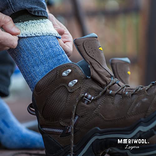 MERIWOOL Merino Wool Hiking Socks for Men and Women – 3 Pairs Midweight Cushioned – Warm n Breathable - color: Mix, size: X-Large