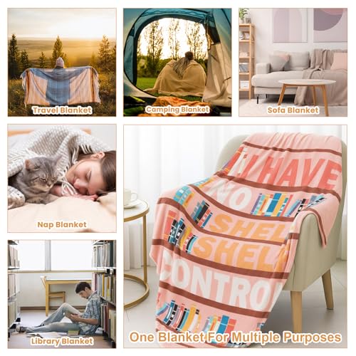 VitalCozy 4 Pack Book Throw Blankets for Teens Adult Soft Fleece Flannel Couch Blankets Birthday Gifts for Book Lovers Bookish Librarians, 40''x50'' - style: Book Lover