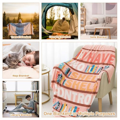 VitalCozy 4 Pack Book Throw Blankets for Teens Adult Soft Fleece Flannel Couch Blankets Birthday Gifts for Book Lovers Bookish Librarians, 40''x50'' - style: Book Lover