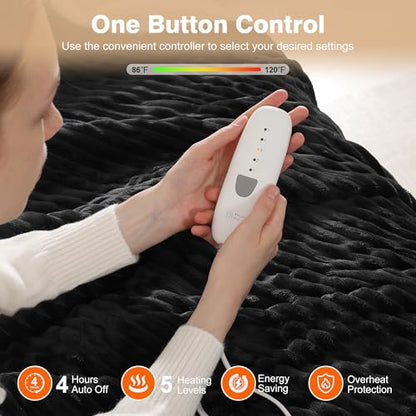 Heated Throw Blanket Electric Throw Blanket Heating Blanket Throw 50''X60'' - color: Charcoal, size: Throw(50"x60")