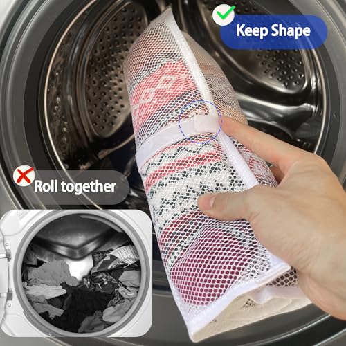 Mesh laundry bags for washing machine, can wash 10 pairs of socks, maintain shape, keep one pair,Laundry room organization suitable for socks and small items, 2pcs (Large) - size: Large