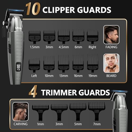 Ufree Hair Clippers and Trimmers Set for Men, Electric Razor Foil Shaver - size: 25 Piece Set