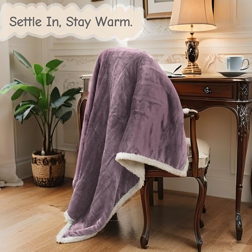 Soypipo Electric Heated Blanket 50"x60", 9 Heat Settings 10-Hour Auto-Off - color: 06-purple, size: Throw 50"x60"
