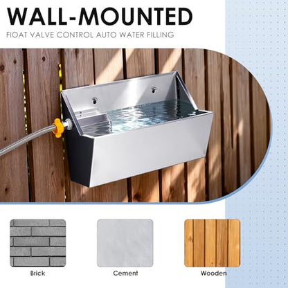 Dog Water Bowl Dispenser Stainless Steel, Auto Fill, Hose Connect