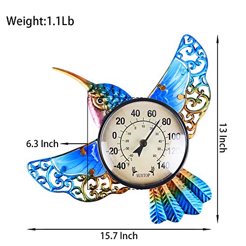 MUMTOP Outdoor Thermometer, Hummingbird Thermometer for Patio, Yard, Garden