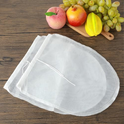 COMNICO Cheese Bags, 3 Pack 12" x 10" Nylon Reusable Fine Mesh Cheesecloth Strainer Nut Tea Beer Juice Filter Cloth for Cold Brew Coffee Yogurt Almond Soy Oat Milk | Nylon, Reusable, Fine Mesh, Filter Cloth, for Cold Brew Coffee, Yogurt, Almond, Soy, Oat