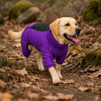 Purple Dog Jacket, Windproof & Waterproof, Reflective, Adjustable, Zippered, Snow Jacket for Small to Large Dogs - color: Purple, size: M (11.5inch Back)