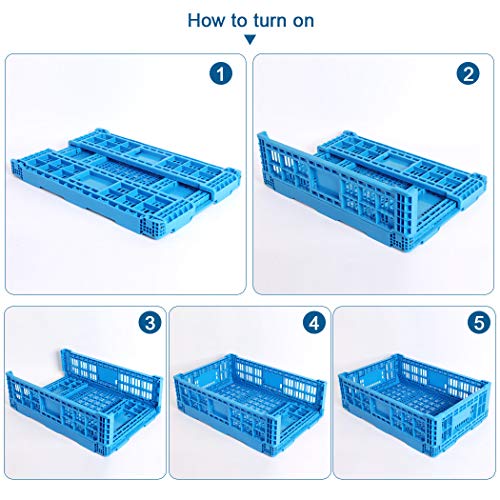 Collapsible Storage Bin Containe，43 Liter Transfer box,crate Transit storage of various items (23.6" L x 15.7" W x 7.1" H) - size: 23.6" L x 15.7" W x 7.1" H