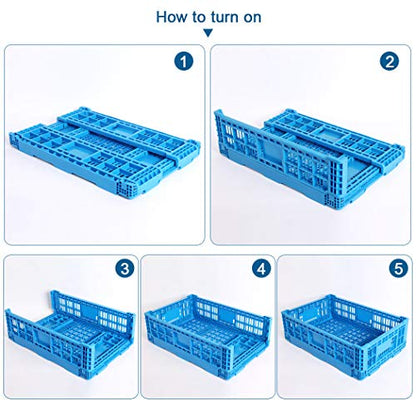 Collapsible Storage Bin Containe，43 Liter Transfer box,crate Transit storage of various items (23.6" L x 15.7" W x 7.1" H) - size: 23.6" L x 15.7" W x 7.1" H