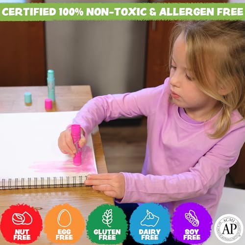 Kwik Stix Solid Tempera Paint Sticks - 12 Pack of White - Same Color Washable, Quick Dry (90 Seconds), ASTM Certified, Non-Toxic, Allergen-Free Kids & Toddler Art Supplies for Home, School & Crafts - color: White