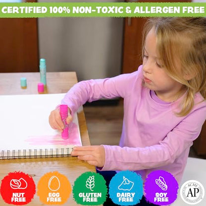 Kwik Stix Solid Tempera Paint Sticks - 12 Pack of White - Same Color Washable, Quick Dry (90 Seconds), ASTM Certified, Non-Toxic, Allergen-Free Kids & Toddler Art Supplies for Home, School & Crafts - color: White